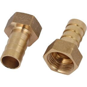 uxcell 3/8BSP Female Thread 12mm Hose Barb Brass Tubing Coupler Connector Fitting 2pcs