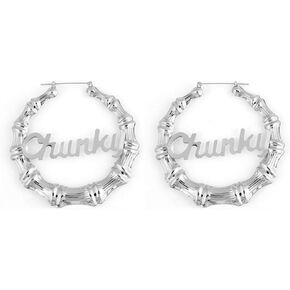 9cm Gold Tone Hollow Casting Round Bamboo Hoop Earrings for girls and women