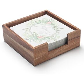 Guest Towel Napkin Holder, Wood Napkin Holder for Table, Flat Napkin Holder, Disposable Hand Towel Tray, Wooden Napkin Basket Tray for Kitchen Bathroom (9.5 x 5.5 x 2.5 inch)