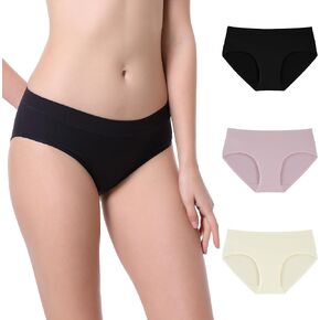 OEIOEI Women's Underwear Comfort Full Coverage Cotton Hipster Panties 3 Pack