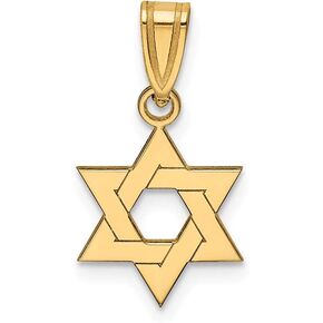 Solid 14k Yellow Gold Star of David Pendant (18mm x 11mm)