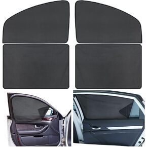 4 Pack Car Magnetic Sun Shade for Window Baby Sun Shade Rear Front Side Window Shade Sun Protection for Cars and Trucks Window Covers Privacy Shades Window Shade for Baby (Black)