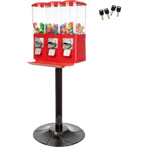 آلة العلكة - موزع آلة الحلوى الثلاثي لكرات العلكة والكبسولات والحلوى - آلات بيع للأعمال من شركة Great Northern Popcorn (أحمر) in Kuwait