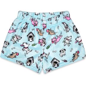 iscream Big Girls Silky Soft Fun Print Plush Fleece Shorts - Furry Friends Collection