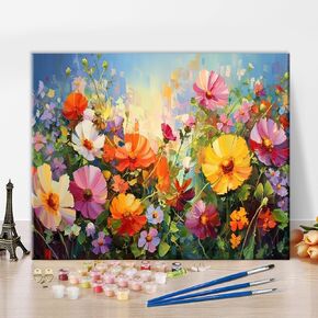 TUMOVO Paint by Number for Adults Bird with Flowers Paint by Numbers DIY Adult Paint by Number Kits On Canvas Vintage Acrylic Painting Kits Adults' Paint-by-Number Home Decoration, 16"x20"