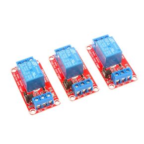 NOYITO 1 Channel Relay Module with Isolated Optocoupler 5V 12V 24V High Low Level Trigger Module Triggered (Pack of 3) (24V, Red)