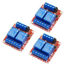 Hua HAI JI3PCS 2-Channel DC 12V Relay Module with optocoupler high or Low Level Trigger Expansion Board, Suitable for Raspberry Pi Arduino