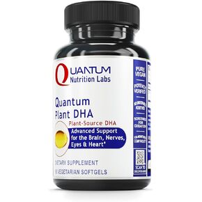 QNL Quantum Plant DHA - Vegan Omega-3 Fatty Acid - Brain, Nerve & Heart Health Supplement - Vision Supplement for Adults & Children - 60 Vegetarian Capsules