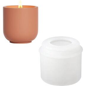 BOOWAN NICOLE Nordic Simple Style Cement Candle Jar Silicone Mold Concrete Candle Container Mould Home Decor Candle Vessel (SH0916-1 SH0916-2)