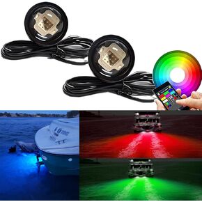 JXOFROAD RGB متعدد الألوان قارب قابس التصريف الضوء، 12 فولت مقاوم للماء التوصيل إغراء الفولاذ المقاوم للصدأ Transom أضواء بحرية للسفن للصيد الليلي in Kuwait