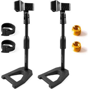 Simplurfi 2 Pack Desktop Mic Stand with Mic Clip, Adjustable Table Microphone Stand, 5/8" to 3/8" Metal Adapter, Heavy Weighted Base, for Blue Yeti Snowball Spark Fifine K669 AT2020 Shure SM58 SM57