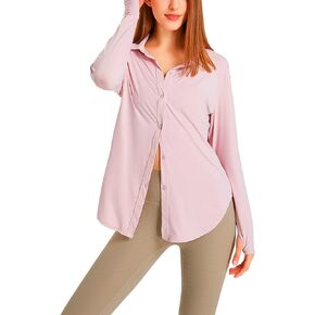 miswek Button Down Shirts for Women Long Sleeve Women's Summer Blouses Sports Shirt Loose Long Tops