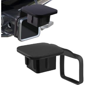1 PC Car Towing Plug Accessories, 2In Durable Waterproof Trailer Hitch Cover, Universal Heavy Duty Automotive Modification Trailer Tube Cover Plug for Car Truck SUV (Black)