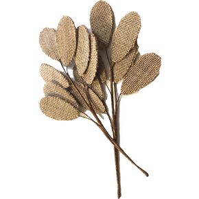 2 Ct. Burlap Leaves on Wire Pick, Flower Arrangements, Boutonniere, Corsage, Bouquets, Elegant Blooms & Things
