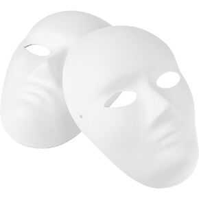 MAGICLULU 4 Pcs White Full Face Masks Unpainted Masquerade Paper Mask Blank Paintable Paper Mache for Craft Halloween Mardi Masquerade Cosplay 9.43 x 7.07 x 0.39Inch