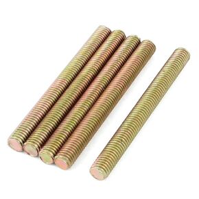 uxcell 1.25mm Pitch M8 x 80mm Male Threaded Rod Bar Bronze Tone 5 Pcs