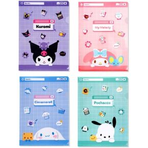 4 Pack Cute Clear L-Type File Folder Transparent Document Folder