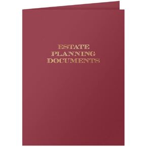 25 Count, Burgundy, Estate Planning Documents Pocket Folders, Gold Foil Stamped, for Legal Professionals (9 x 12)