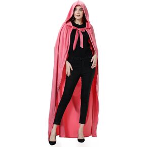 Colorful House Long and Deluxe Velvet Cloak with Hood,Unisex Adult Witch Wizard Halloween Cosplay Cape for Women and Men