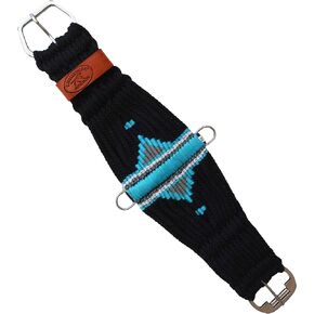 Western 25-Strand Wool Double Weave Aztec Cinch Girth Turquoise 97128