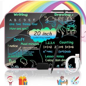 NiuTidea LCD Writing Tablet 20Inch Colorful Drawing Tablet Doodle Board, Type-C Charging Drawing Pads, Educational Learning Toddler Toys for 3 4 5 6 7 8 9 Years Old Boy and Girls Blue