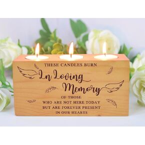 Memorial Table Sign for Wedding, Wooden Decorations for Reception, Sympathy Gift in Loving Memory Wedding Sign, Candle Holder Weddings Gifts Anniversaries Reunions Ceremony (in Loving)