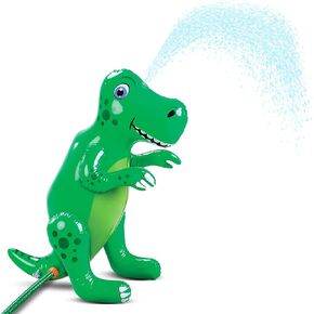 Bundaloo Inflatable Dinosaur Sprinkler - Fun Outdoor Water Toy for Boys and Girls Age 3 and Up- Beach, Lawn, Park, Backyard Splash Activities for Summer - Decorative Dino-Themed Birthday Party Games
