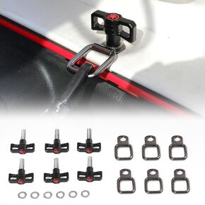 Hardtop Removal Lift Quick Release Bolts Thumb Screws with D Ring Tie Down Anchors for Jeep Wrangler TJ JK JL 4XE Gladiator JT Ford Bronco Accessories - Hard Top Removal Screws(Flag)