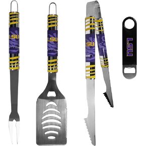 مجموعة شواء Siskiyou Sports NCAA LSU Tigers للجنسين 3 قطع وفتاحة زجاجات، ألوان الفريق، مقاس واحد in Kuwait