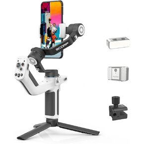 مجموعة Feiyu SCORP Mini P، مثبت انحراف للهاتف الذكي مع حامل توسيع مستشعر تتبع الضوء المغناطيسي، انحراف للهاتف ثلاثي المحاور لهاتف iPhone وAndroid ومقبض حبال متكامل 520 جرام أقصى حمولة in Kuwait