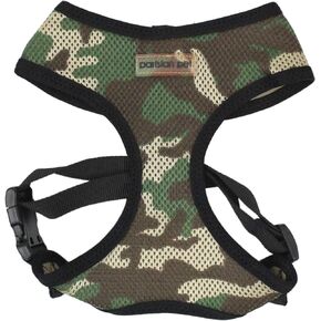 Parisian Pet Step in Dog Harness - 100% Mesh Fabric Plaid Khaki Girl Dog Harnesses - Soft Fully Padded, No Pull Dog Vest Harness Dress - Puppy Harness - Dog Harness Medium Sized Dog - M