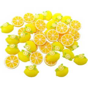 Honbay 40PCS Slime Charms Flatback Resin Charms Lemon Fruit Embellishments for Scrapbooking, Hair Clip, Phone Case, DIY Crafts