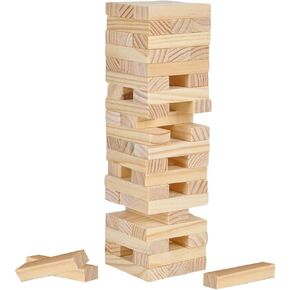 ArtCreativity Wooden Tower Game, Wood Tumbling Blocks Set with 54 Pieces, Fun Indoor Game Night Games for Kids, Adults & House Parties, Development Toys for Children, Great Gift Idea