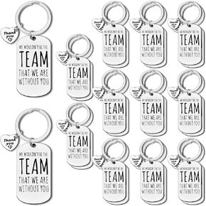 24Pcs Team Leader Keychain Appreciation Gifts for Boss Coach Thank You Gifts for Coworker Manager Team Mom Thank You Keyring for Team Coach Soccer Baseball Swimming Coach Sport Leader Going Away Gift