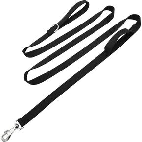8ft Double Handle Traffic Dog Leash, Heavy Duty Tactical Dog Leash, Thick Nylon Dog Training Leash with 2 Traffic Control Handle for Medium Large Breed Dogs
