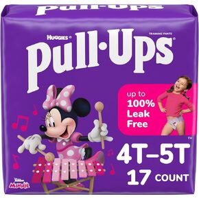 Pull-Ups Girls' Potty Training Pants, Size 4T-5T Training Underwear (38-50 lbs), 17 Count