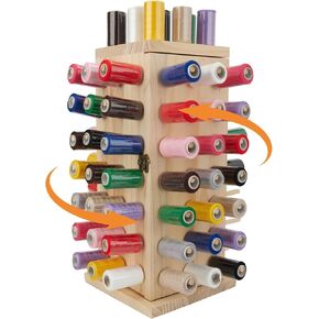 Gyuele 84 بكرات حامل خيط حامل 360 درجة يدور بالكامل رف خيط خشبي/منظم حامل خيط للخياطة واللحف والتطريز وتجديل الشعر والمجوهرات in Kuwait