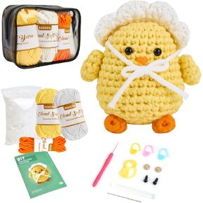 SZONEE Crochet Kit for Beginners with Crochet Tool Step-by-Step Video Tutorials for Crochet Beginners DIY Knitting Supplies for Adults and Kids - Crochet Kits Baby Chick