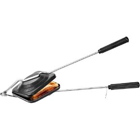 Vaishnavi Creations Manual Sandwich Maker, Gas Sandwich Toaster, Stove top Sandwich Press Toaster - Black, Non-Stick Grilled Sandwich Toaster with Handle, Length - 15, Width - 4.5, Height- 2 Inches in Saudi Arabia