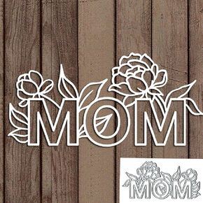 MOM Rose Flower Metal Die Cuts for Card Making,Mother's Day Flower Leaf Card Cutting Dies Cut Stencils DIY Scrapbooking Decorative Embossing Paper Card Art Craft
