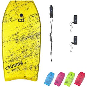 WOOWAVE Bodyboard 33 بوصة/36 بوصة/41 بوصة لوح جسم خفيف الوزن للغاية مع مقود معصم ملفوف، وحبال زعانف السباحة، وجزء سفلي من EPS، مثالي لركوب الأمواج للأطفال والمراهقين والبالغين in Kuwait