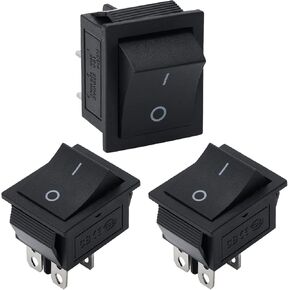 STARELO 3 قطع مفتاح تبديل الروك المربع ON/0FF 2 موضع 4Pin لقارب السيارات AC 250V/16A AC 125/20A مع ضوء LED DPST KCD2-201 (أحمر). in Kuwait
