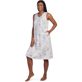 Miss Elaine Cotton Nightgown, 100% Cotton, Knee Length, Pockets, Sleepwear & Loungewear