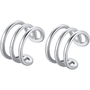 Suplight 925 Sterling Silver Ear Cuff Earrings for Women 22k Gold/White Gold/Black Plated Ear Cuffs Non Piercing, Hypoallergenic Cz Huggie Clip On Cartilage Earring Dainty Jewelry for Women Girls