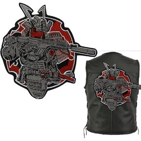 Military Arms Chapter Embroidery Samurai Patches with Sword Japanese Cultural Style Iron on Appliques for Clothes Jackets Jeans