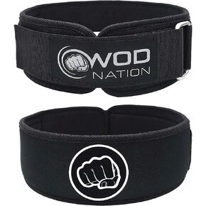WOD Nation 4 Inch PRO Weight Lifting Belt For Men & Women (Various Sizes) - Firm Support Nylon Weight Belt for Deadlift, Squat & Weightlifting - Gym Belt Sizes for Both Men & Women