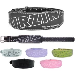 9mm Leather Fitness Weight Lifting Belt for Women&Men with 4 Inches Padded Lumbar Support for Power Lifting Workout & Squats Exercise