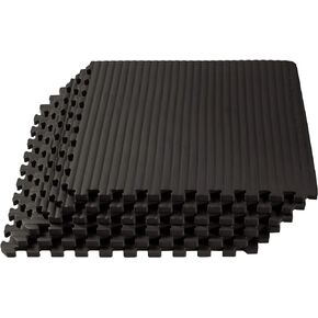 We Sell Mats 1 Inch Thick Martial Arts EVA Foam Exercise Mat, Tatami Pattern, Interlocking Floor Tiles for Home Gym, MMA, Anti-Fatigue Mats, 24 in x 24 in