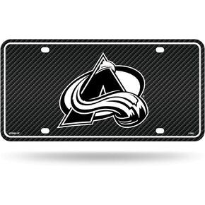 Rico Industries NHL Colorado Avalanche Carbon Fiber Metal Auto Tag 8.5" x 11" - Great for Truck/Car/SUV