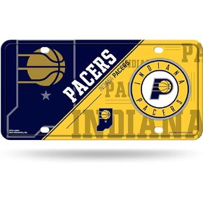 Rico Industries NBA Indiana Pacers Split Metal Auto Tag 8.5" x 11" - Great for Truck/Car/SUV